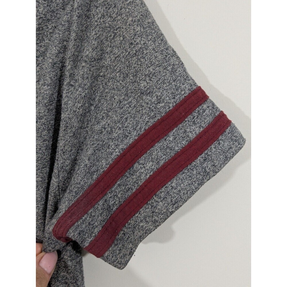 Vtg Abercrombie Fitch Shirt Mens Sz S Gray Trim Maroon Moose Logo Tee V-Neck Y2K - Picture 5 of 7